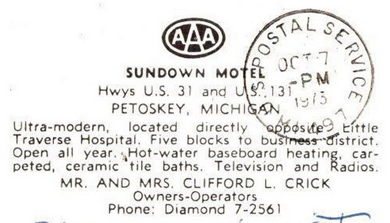 Sundown Motel - Vintage Postcard